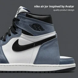 “nike air jordan inspired by avatar (2009), high quality product design, profile angle”