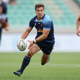 a handsome man playing rubgy
