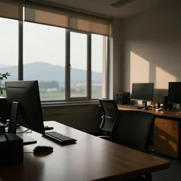 from the office, the sunlight frames your silhouette