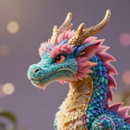 close up profile of a fuzzy, elegant, kaiju dragon, vibrant colours, highly detailed, bokeh, alphonse mucha, rhads, ross tran, artstation, artgem, octane render, 1 6 k