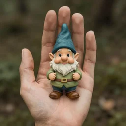 hyperrealist studio ghibli dull colors from close encounters of the third kind 1 9 7 7 of a gnome in the palm of a hand.