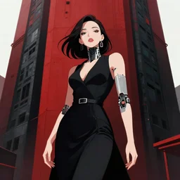 portrait of an absurdly beautiful, graceful, sophisticated, fashionable cyberpunk mechanoid in front of a huge red black dark concrete brutal building, hyperdetailed illustration by irakli nadar and alexandre ferra, intricate linework, white porcelain skin, faberge, rosses, trees, flowers, grass headdress, unreal engine 5 highly rendered, global illumination, radiant light, detailed and intricate environment
