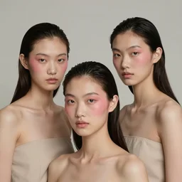 medium format fine art portrait mid shot minimal fashion model marine vacth by reza nia, nick knight, amy judd, jil sander romantic heavenly elite style, beautiful perfect koinophilia face, blush beauty makeup, studio, golden ratio, studio lighting, studio, flat neutral tone, sharp focus, fine detail, stunning matte painting