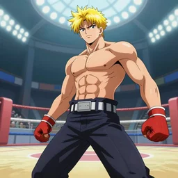 fighting arena first person view from the ground looking up, digital art, cinematic lighting, anime manga style, baki the grappler