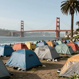 Rendering of a homeless camp in San Francisco