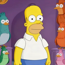 movie still, homer simpson starring in the birds ( 1 9 6 3 ), realistic