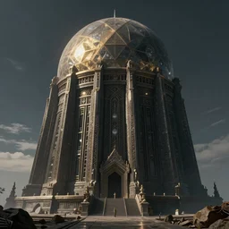 ancient dark geometric solar temple, lsd,  trending on artstation, cinematic, artwork by WLOP