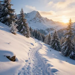 winter rose mountain trail, alena aenami, ferdinand knab, artstation, radiant lighting