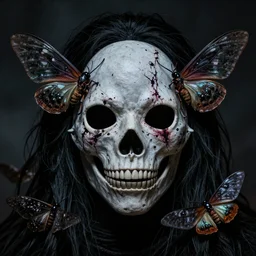Deathmask moths darkart creepy 8k hyperrealism