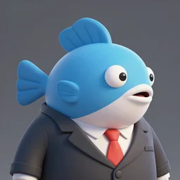 blob fish wearing suit, artstation, 4k