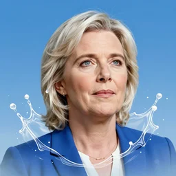 Portrait Marine Le Pen, patriotic, amazing splashscreen artwork, splash art, head slightly tilted, natural light, elegant, intricate, fantasy, atmospheric lighting, cinematic, matte painting