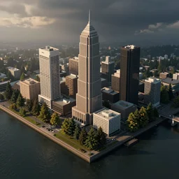 wimmelbilder portland oregon, isometric, very sharp