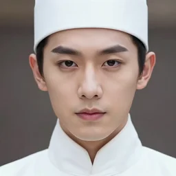 portrait of a regal prince with sharp cheekbones, white clothes, high collar, close up, super details, crowd of rioting peasants in the background, modern digital art, matte painting, science fiction