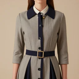 a detailed high fashion woman wearing a mid century outfit
