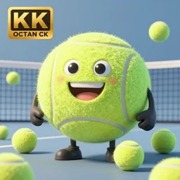tennis ball monsters, studio ghibli, octane render, 4 k