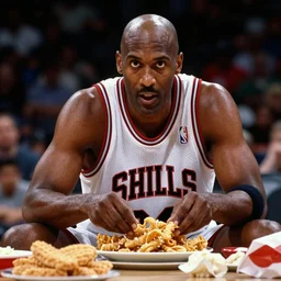 very Charles Barkley searching for some junk food, dramatic atmosphere, trending on artstation, 40nm lens, 4k,