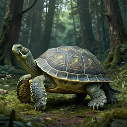 a forest on the shell of turtle, by greg rutkowski and greg staples, artstation, 4 k, surealism, octane render, intricate, elegant,