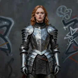 Elle Fanning in Valkyrie armor picture by Sachin Teng, asymmetrical, dark vibes, Realistic Painting , Organic painting, Matte Painting, geometric shapes, hard edges, graffiti, street art:2 by Sachin Teng:4