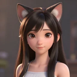 new pixar character as an anime woman wearing cat ears, catgirl, highly detailed, extremely high quality, hd, 4 k, 8 k, professional photographer, 4 0 mp, lifelike, top - rated, award winning, cinematic, realistic, detailed lighting, detailed shadows, sharp, no blur, edited, corrected, trending