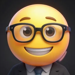 nerd emoji hyperdetailed anime illustration