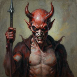 a highly detailed terrifying painting of the devil, by james gurney, greg rutkowski, by craig mullins
