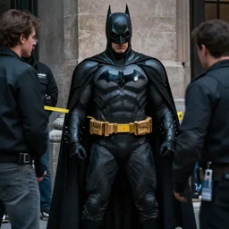 real life photograph of batman getting arrested