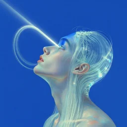 a post - minimalism portrait of a magical triangle glass very stretched long noodly head, extremely long forehead being sucked into single point in infinity, vibrant color scheme, highly detailed, in the style of romanticism, cinematic, artstation, moebius, greg rutkowski