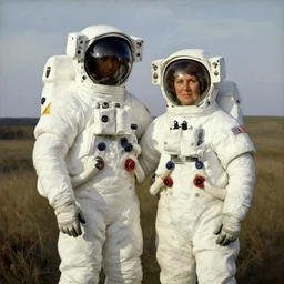 astronaut couple by Grant Wood