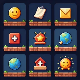 six different assets for a side-scrolling 2d game, game asset, pinterest, concept art