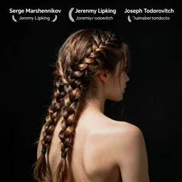 girl with plaits, back view, black background, by serge marshennikov, jeremy lipking, joseph todorovitch