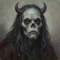 portrait of a creepy monster by gris grimly, oil on canvas, 8 k, high quality