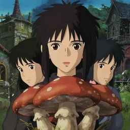 a film still portrait of the mushroom woman, finely detailed features, closeup at the faces, perfect art, at an ancient city, gapmoe yandere grimdark, trending on pixiv fanbox, painted by greg rutkowski makoto shinkai takashi takeuchi studio ghibli, akihiko yoshida