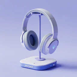 perfect headphone stand, futuristic, techno, cyberpunk, product design, 3 d render, 3 d concept, isometric design, fun, cute, product showcase, soft, iconic, geometric