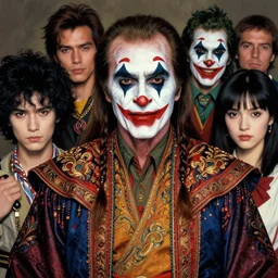 photorealistic portrait of jack nicholson wearing intricate shao khan costume, bizarre voodoo makeup, clown makeup, by amano, karol bak, greg rutkowski, and akira toriyama, tonalism, hyperrealistic, artgerm, masterpiece.