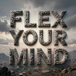 the words Flex Your Mind made of brains