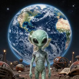 Photograph of the first alien meet on Earth
