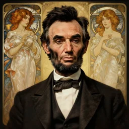 music video screenshot of Abe Lincoln, unreal, fantasy, intricate, elegant, dramatic, highly detailed, photorealistic, digital painting, painterly, artstation, concept art, smooth, sharp focus, art by John Collier and Krenz Cushart and Artem Demura and Alphonse Mucha and Albert Aublet