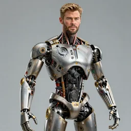 animatronic Chris Hemsworth, exposed mechanics, photo, Stan Winston studios, detailed, 4k