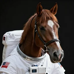 horse in astronaut suit