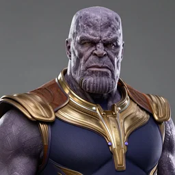 a picture of bruce campbell who looks like thanos, portrait, infinity wars, ultra realistic, 4 k, ultra high def