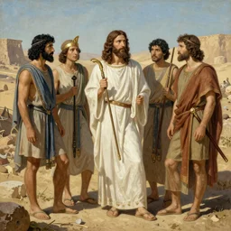 Moses and the Israelites, matte painting, high detail, clear resolution