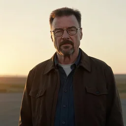 film still of timothy olyphant as walter white, 4k, photorealistic, 85mm, sunrise