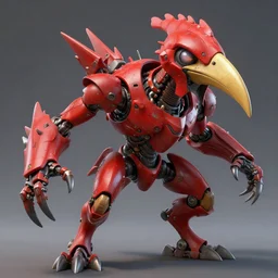 red kon - dam with spiked and long mandible droid bird helmet anthropomorphic. zoidberg, dynamic pose. science fiction, portrait by donato giancola and greg rutkowski and wayne. hyper detailed. rendered in 3 0 0 0 cycles. top all time r / imaginarycyberpunk.