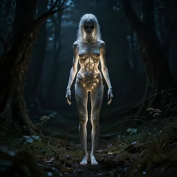a creepy humanoid light being watching over you at night