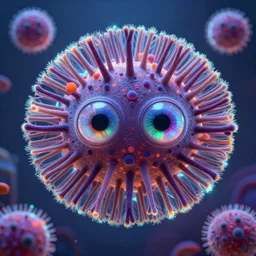halloween celebration, halloween celebration, expressive eyes, floating, rbc, radiolaria, protophyta, micro - organisms, center frame, symmetric, rim light, marine microbiology, bioluminescence, electric, fur, soft, concept art, intricate details, highly detailed, colorful, photorealistic, disney pixar, octane render,
