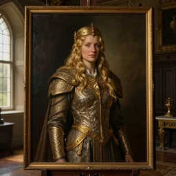 the elder scrolls vi majestic gracious jarl portrait, taken in the main room of her stately home, painted, dark room, one point of light coming through the window, atmospheric lighting, painted, intricate, volumetric lighting, beautiful, golden hour, sharp focus, ultra detailed, by mark kent, jordan lamarre - wan, igor kieryluk, maxim verehin, miranda meeks