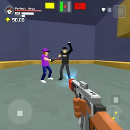 ltj bukem npc in perfect dark giving you dj training, 9 0 s first person shooter, low poly, gameplay screenshot