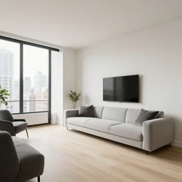 interior shot of an apartment in new york city, modern interior