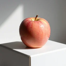 An apple on the box, white background