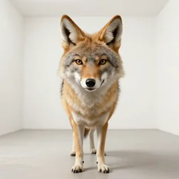 portrait of a coyote head human body standing in a plain white room digital art by Nerdrum John, William Waterhouse, Winslow Homer, Alex Heywood, Jordan Grimmer, Darren Quach, Greg Rutkowski, Simon Stalenhag, trending on Artstation, CGSociety